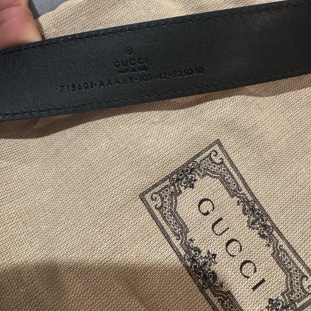 Gucci Men's 105/42 Black Blue Red Web Stripe GG Buckle Belt - Picture 5 of 9